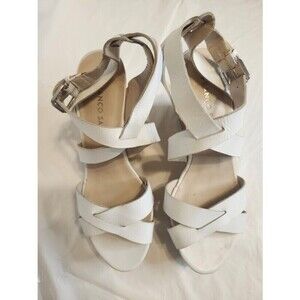 Franco Sarto Women's Cork Wedge Sandal White Size 7